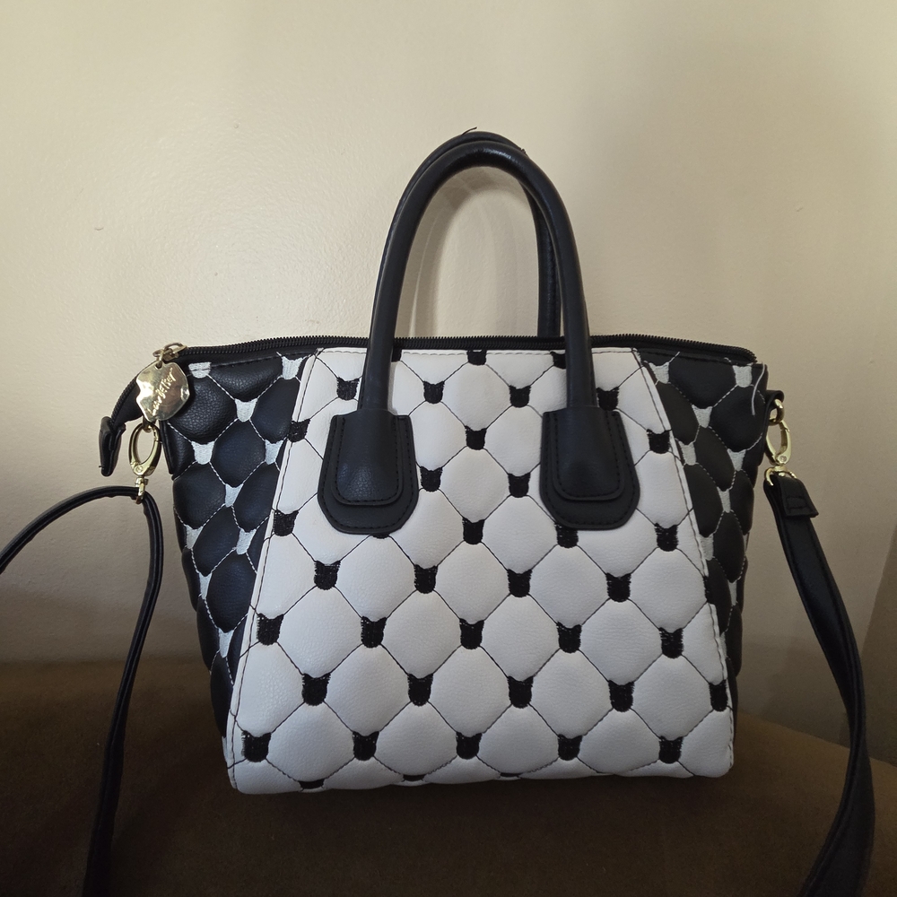 Betsey Johnson Black and White Satchel